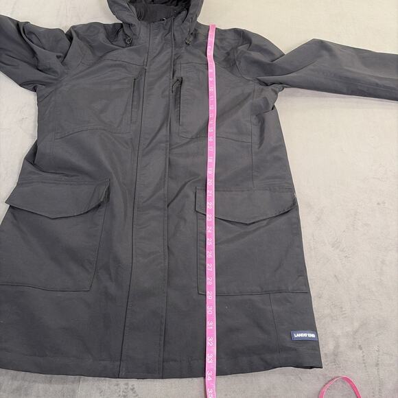 Lands End Waterproof Windproof Hooded Squall Jacket Sz Lg 14-16 Anti-Static BLK - Picture 7 of 16